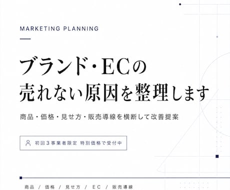 ブランド・ECの売れない原因を整理します 商品・価格・見せ方・販売導線を横断して改善提案 イメージ1