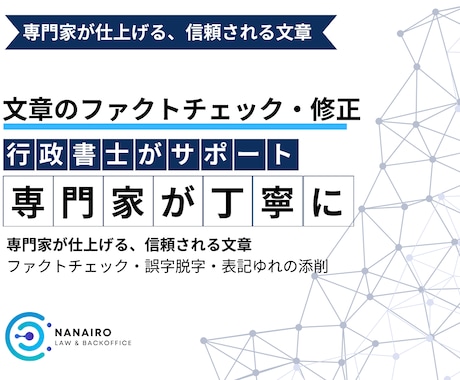 あなたが作成した記事を信頼される文章に仕上げます 行政書士が内容の正確性・文体・法的リスクまで丁寧に確認します イメージ1