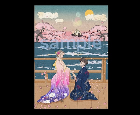 伝統的な浮世絵風、和風のイラストを制作いたします 商用利用OK！Web、パッケージ、ジャケット等にも利用可能 イメージ2
