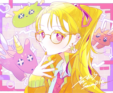 商用利用可☆納期早◎ポップで可愛いイラスト描きます SNS・動画用サムネ・ネットプリント等に◇幅広く対応します◇ イメージ1