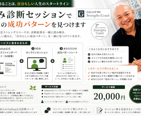 強み診断セッションで自分の成功パターンを見つけます 強みを知ることは、自分らしい人生のスタートライン イメージ1