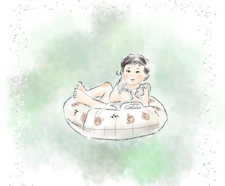 シンプル。ふわっとした優しい似顔絵イラスト描きます 商用利用可。挿絵やアイコンに使えるシンプルなイラスト作ります イメージ2