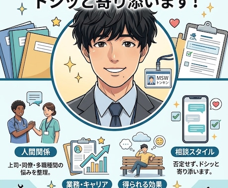 MSWが現場の愚痴や人間関係の悩み聞きます 同じ業界だから分かる辛さ！否定せずドシッと寄り添います！ イメージ1