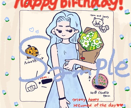 可愛くほんわか似顔絵イラストします 大切な人への誕生日プレゼントやOOTD、似顔絵など…♪ イメージ2