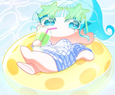 配信用やSD、アイコン向けイラスト依頼描きます 2~3等身のアニメ塗りのミニキャラを描きます イメージ1