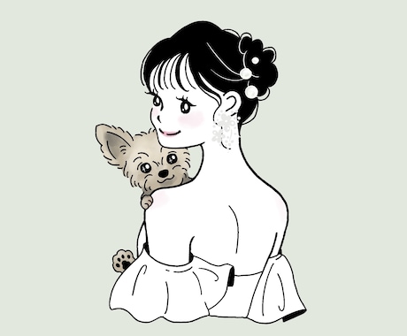 商用可｜大人可愛い後ろ姿のアイコン描きます 髪型・服装カスタマイズOK！ペットやお花と一緒に自分らしさを イメージ1