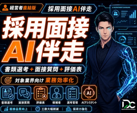 採用面接AI｜面接質問・評価表を自社基準構築します 御社基準を学習し書類選考・面接質問・評価表のブレをなくします イメージ1