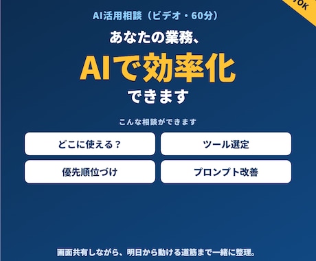 業務のAI活用法をビデオで提案します 「何にどう使えるか」を一緒に整理。次の一歩まで イメージ1