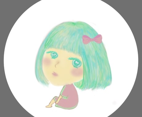 似顔絵風可愛いアイコン描きます キラキラ”おめめ”でハートをキャッチ イメージ2