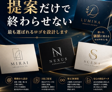 3社様限定価格！世界観が伝わるロゴを制作します イメージ1