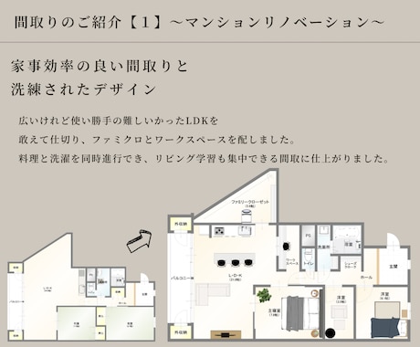 中古リノベーションの間取を提案します 家事動線にこだわり子供とペットと暮らす間取をつくります♪ イメージ2