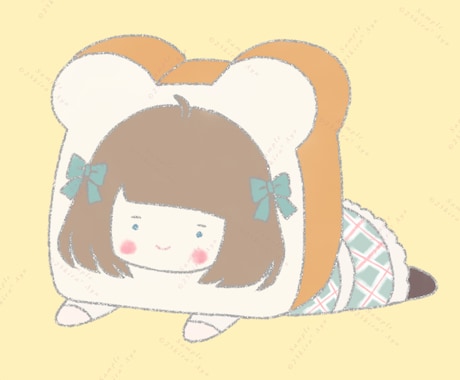 好きなものを取り入れた寝そべりアイコン描きます 絵本のような優しいタッチで心ときめくアイコンに イメージ2