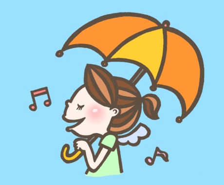 太めの線画で天使の女の子のイラスト描きます アナログの線画にデジタルで色付けしていきます。 イメージ2