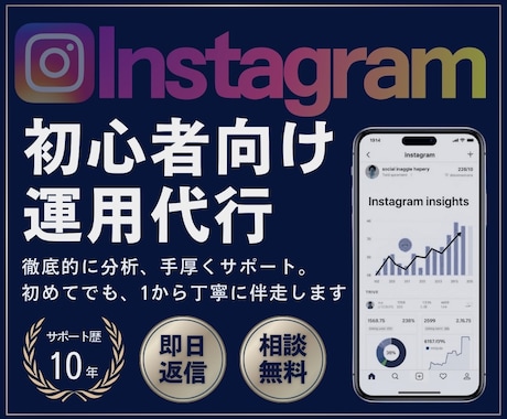 Instagramの初心者向け運用代行を行います ビデオチャットで相談しながら進める、初心者向けの運用代行！ イメージ1