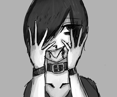 単色のデジタルイラスト描きます かっこいい雰囲気のイラストをどうぞ イメージ1