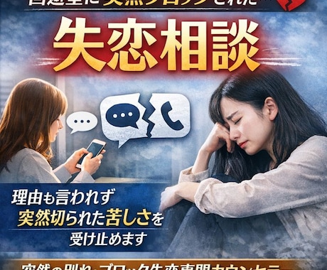 回避型に突然ブロックされた失恋の相談にのります 理由も言われず終わった恋の苦しさを受け止めます イメージ1