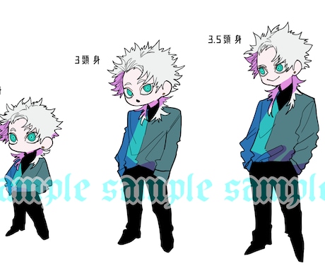 パキッとした絵柄でデフォルメキャラ描きます 2〜3.5頭身のキャラクターイラストが必要な際に是非！ イメージ2