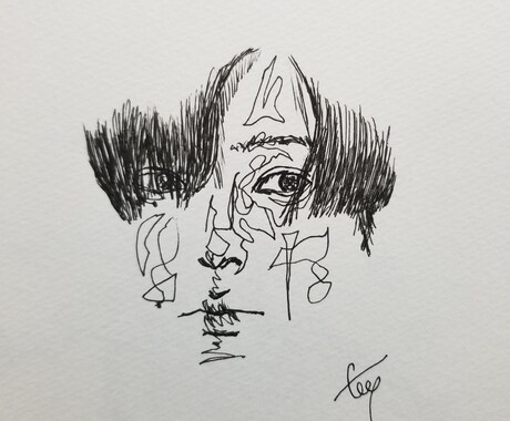 似顔絵、イラストを描きます デッサン、ペン画、シンプルタッチ。 イメージ2