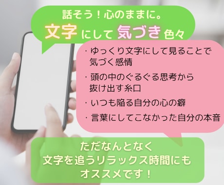 文字で話そう！30分集中チャットします ゆるトークから抱え込んだ話まで、文字にして脳もスッキリ！ イメージ2