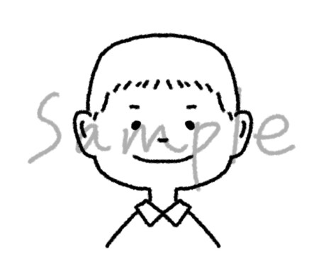 商用◎!ゆるかわいいアイコン描きます シンプルで優しげなイラスト似顔絵^^ 【モノクロ】 イメージ2