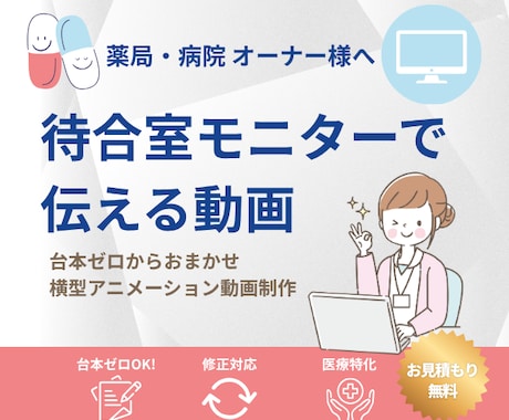 薬局専門！採用・集患・サイネージ動画制作します イメージ1