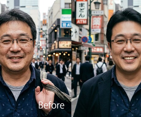 人物写真を自然にきれいにレタッチします 1枚から最短即日対応！丁寧仕上げにこだわります イメージ2