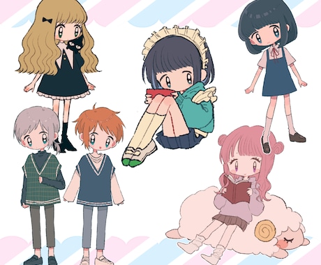 ゆるかわいい♡イラスト作成したします ♡♡今なら即日納品可能です♡♡ イメージ1