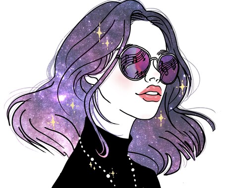 宇宙★加工のSNSアイコンの似顔絵描きます プロの画家が作る宇宙加工をしたオシャレでかわいいアイコン♡ イメージ2