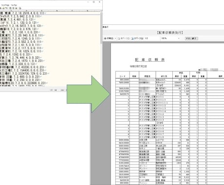 CSVファイルを編集・集計して帳票作成します C#プログラムで柔軟な加工・編集・集計が可能です。 イメージ1