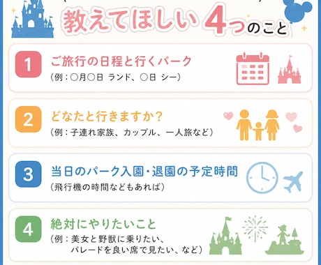 ディズニー好きが作成【先着5名モニター価格】ます 遠方からでも失敗しない大満足のパーク計画・しおり作り イメージ2