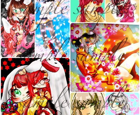 高彩度で目立つイラスト描きます きらきらとした目を引くイラストを作成します イメージ2