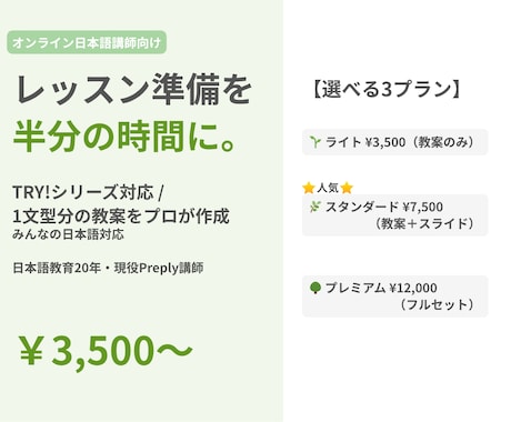 日本語講師の準備時間を半分にする教案作ります 日本語教育20年・現役Preply講師がプロ品質で作成 イメージ1