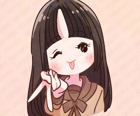 最短即日商用可◎ほんわかする似顔絵アイコン描きます あなたをデフォルメ化！ミニキャラアイコンならお任せ下さい！ イメージ1