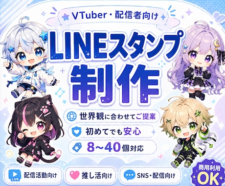 VTuber・配信者向けスタンプ制作します イメージ1