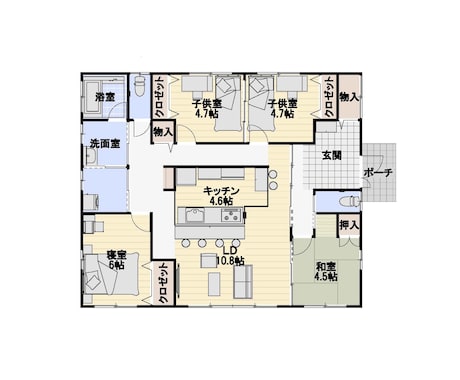 住宅間取（チラシ・WEB等へ掲載可）提案制作します 新築・改装・不動産(広告掲載)の間取りを考えている方をお助け イメージ1