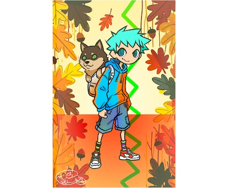即納!POPな可愛い人×ペットのイラスト描きます 挿絵・動画・グッズなど派手かわ表現で周りと差をつけたい方へ イメージ2