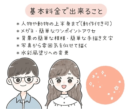 商用利用◎ゆるかわアイコン・雰囲気似顔絵描きます SNS・ブログ・挿絵など◎色々なシーンに！やさしい手描き風 イメージ2