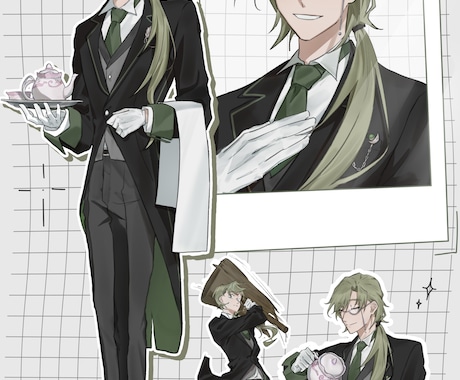 繊細で色気のある美形キャラを制作します アイコン・立ち絵・一枚絵まで対応 イメージ2