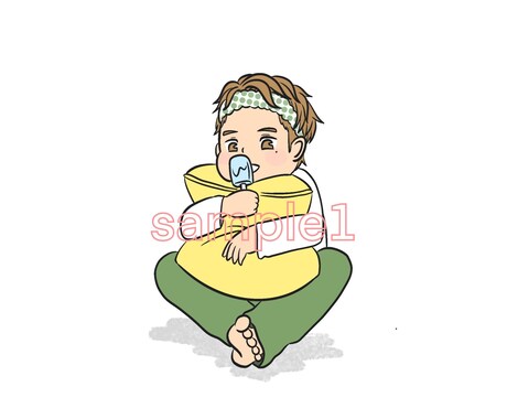 ポップで可愛らしいイラストをお描きします 全身イラスト、ポーズ自由、背景色も指定可！ イメージ2
