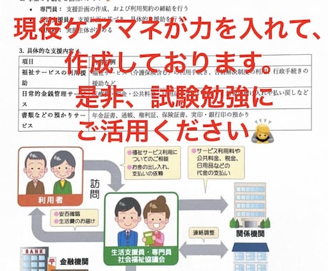 ケアマネ資格試験の合格をサポートします 効率の良い勉強資料でケアマネ試験を一発合格しよう！ イメージ2