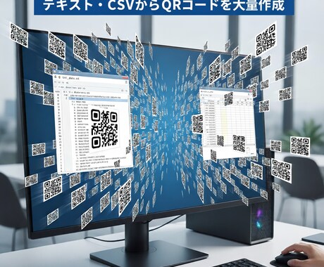 QRコードをCSV、テキストから大量に生成します 自動で様々な仕様に合わせてコードを自動生成！ イメージ1