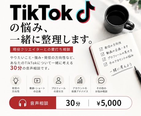 TikTokの発信・方向性を一緒に整理します 強みや目標から、あなたに合う発信を一緒に考えます イメージ1