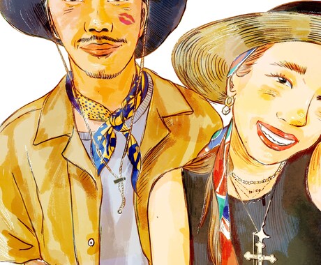 額縁郵送込!出産祝/結婚祝/似顔絵イラスト描きます 人柄をヒアリングしながら、柔らかい雰囲気で仕上げます。 イメージ2