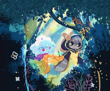 商用可能/企業でも使えるポップなイラスト描きます 動物や人外キャラクター、軽いゴア表現なども対応 イメージ1