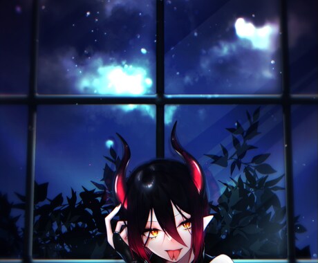 一枚絵描きます 人物メインの1枚イラストを描きます イメージ2