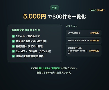 指定サイトの公開情報をExcelに一覧化します 商品・店舗・物件など、Web上の公開データを表に整理 イメージ2