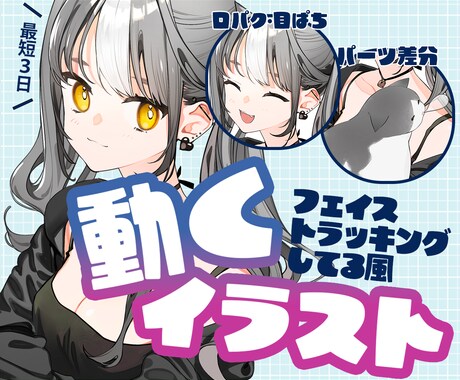 キャラクターのトラッキング風口パク動画を作ります 一枚絵だけでは不満、でもLive2Dモデルは不要な方へ イメージ1