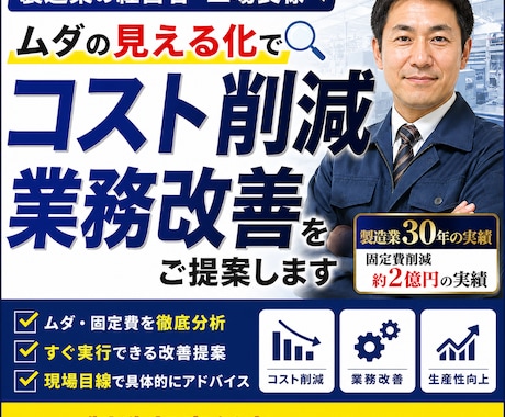 工場のムダを見える化し改善提案します 工場・製造業のムダ・固定費を見える化し削減提案します イメージ1