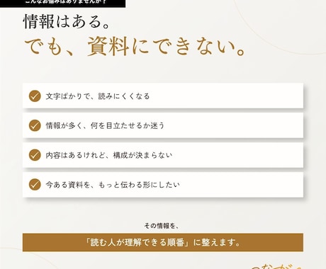 情報を整理して伝わる資料・教材をデザインします 文字中心の原稿もOK｜構成・情報整理から読みやすい資料へ イメージ2