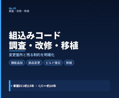 既存の組込みプログラムを調査・改修します イメージ1
